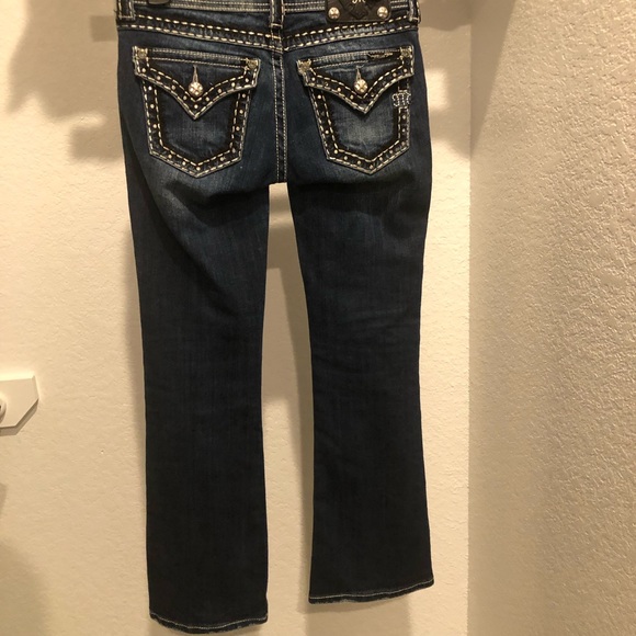 👖 Like-New 💎 MISS ME Bootcut jeans Size 26 with rhinestones - Picture 9 of 10